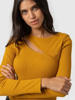 T-shirts & Tanks|Saint and Sofia Reveal Tee Long Sleeve - Ochre