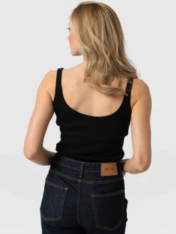 T-shirts & Tanks|Saint and Sofia Rib Cami - Black