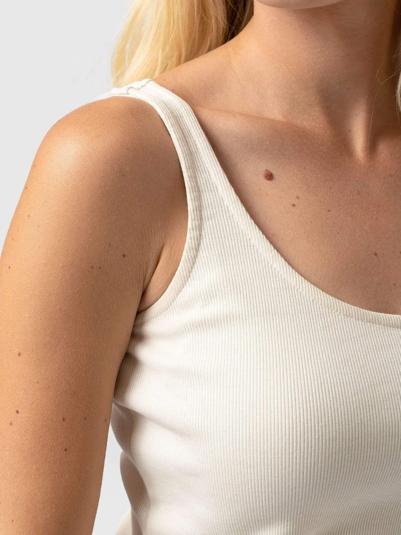 T-shirts & Tanks|Saint and Sofia Rib Cami - Cream