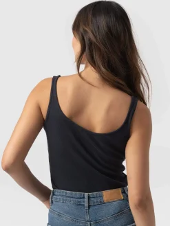 T-shirts & Tanks|Saint and Sofia Rib Cami - Navy