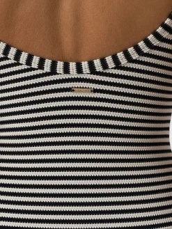 Swimwear|Saint and Sofia Riley Cross Front Swimsuit - Stripe