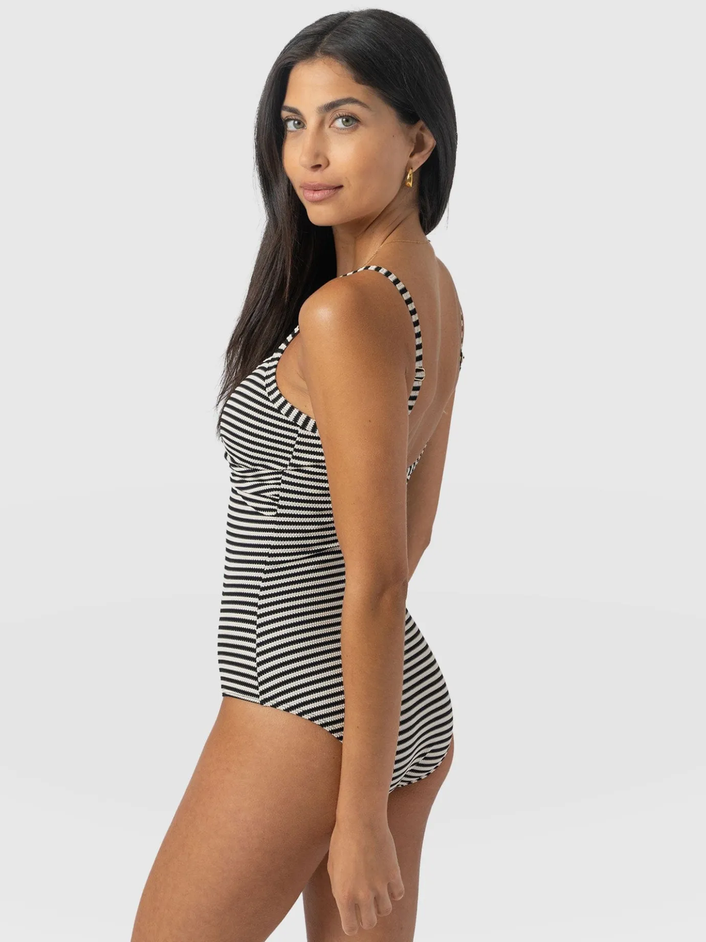 Swimwear|Saint and Sofia Riley Cross Front Swimsuit - Stripe