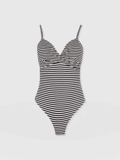 Swimwear|Saint and Sofia Riley Cross Front Swimsuit - Stripe