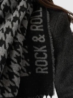 Scarves & Hats|Accessories|Saint and Sofia Rock Houndstooth Scarf - Black/Grey