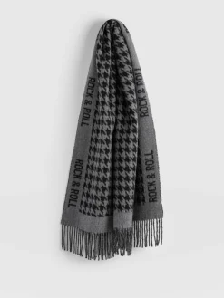 Scarves & Hats|Accessories|Saint and Sofia Rock Houndstooth Scarf - Black/Grey