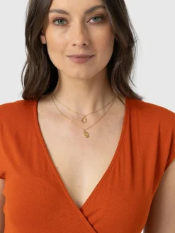 T-shirts & Tanks|Saint and Sofia Rosa Wrap Tee - Amber