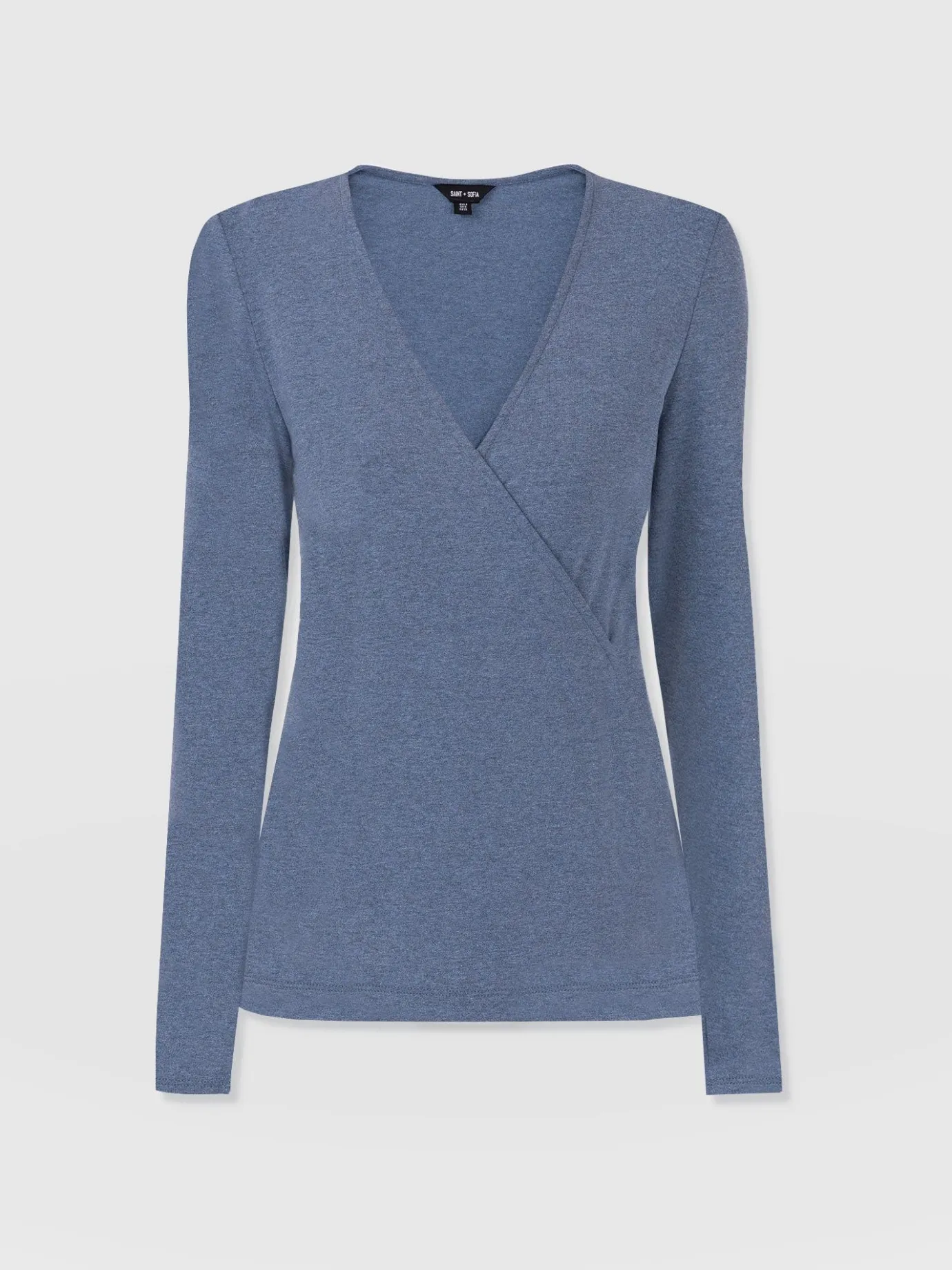T-shirts & Tanks|Saint and Sofia Rosa Wrap Tee Long Sleeve - Blue