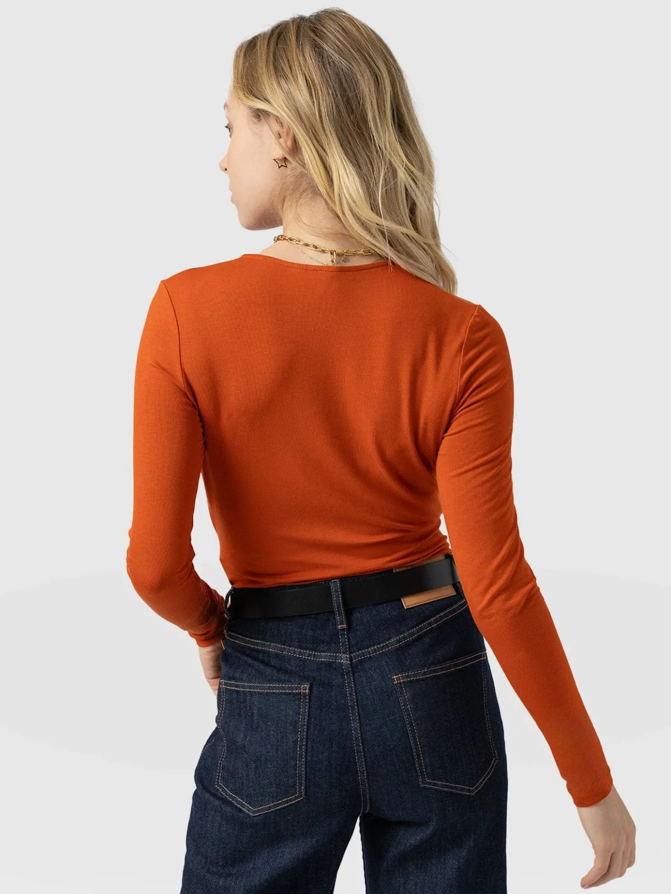 T-shirts & Tanks|Saint and Sofia Rosa Wrap Tee Long Sleeve - Amber
