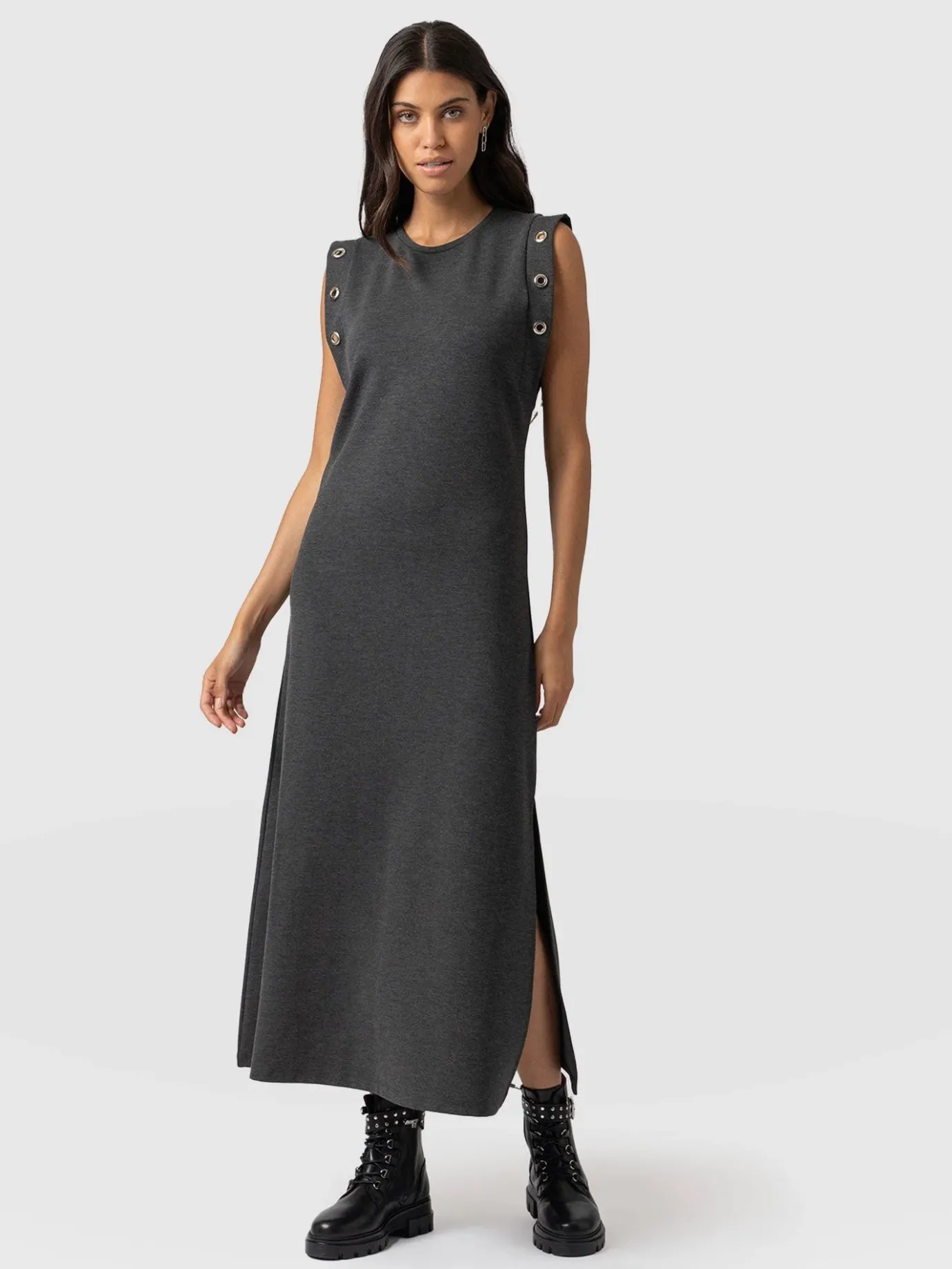 Dresses|Saint and Sofia Rowan Dress - Charcoal Eyelet