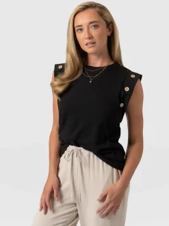 T-shirts & Tanks|Saint and Sofia Rowan Tee - Black