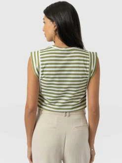 T-shirts & Tanks|Saint and Sofia Rowan Tee - Green Stripe