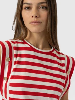 T-shirts & Tanks|Saint and Sofia Rowan Tee - Red Stripe