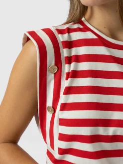 T-shirts & Tanks|Saint and Sofia Rowan Tee - Red Stripe