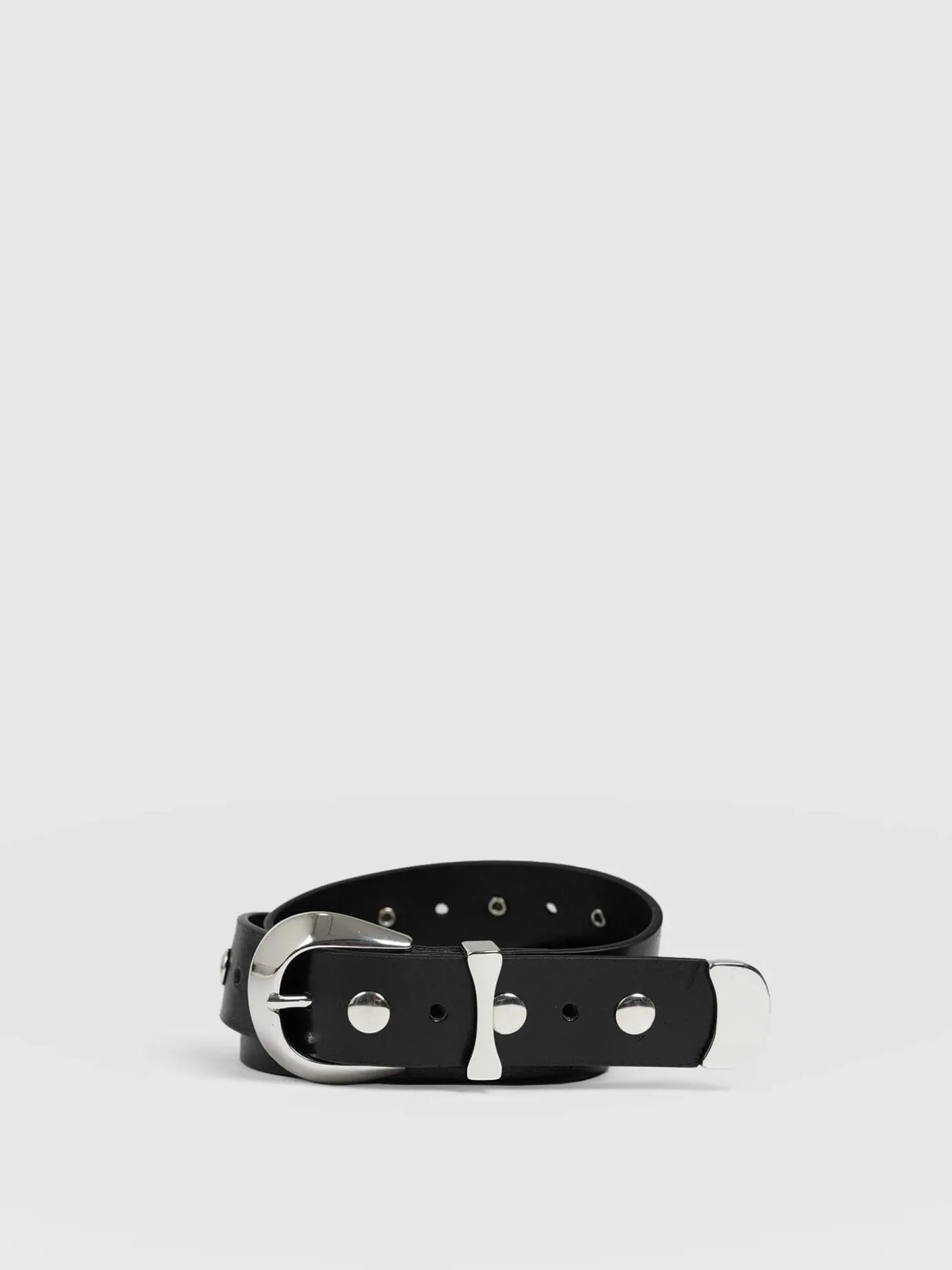 Leather Belts|Accessories|Saint and Sofia Roxie Studded Belt - Black