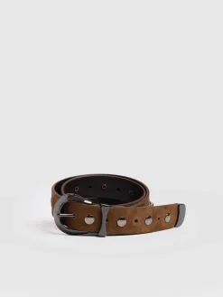 Leather Belts|Saint and Sofia Roxie Studded Belt - Camel