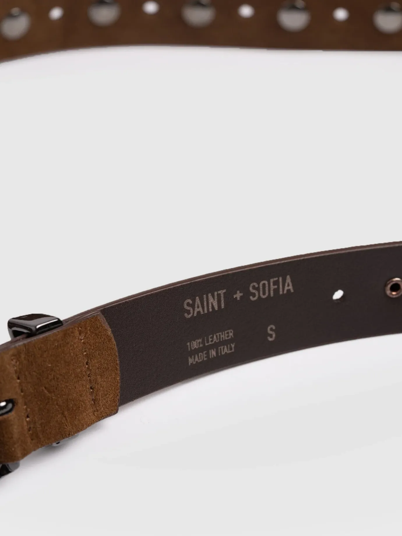 Leather Belts|Saint and Sofia Roxie Studded Belt - Camel