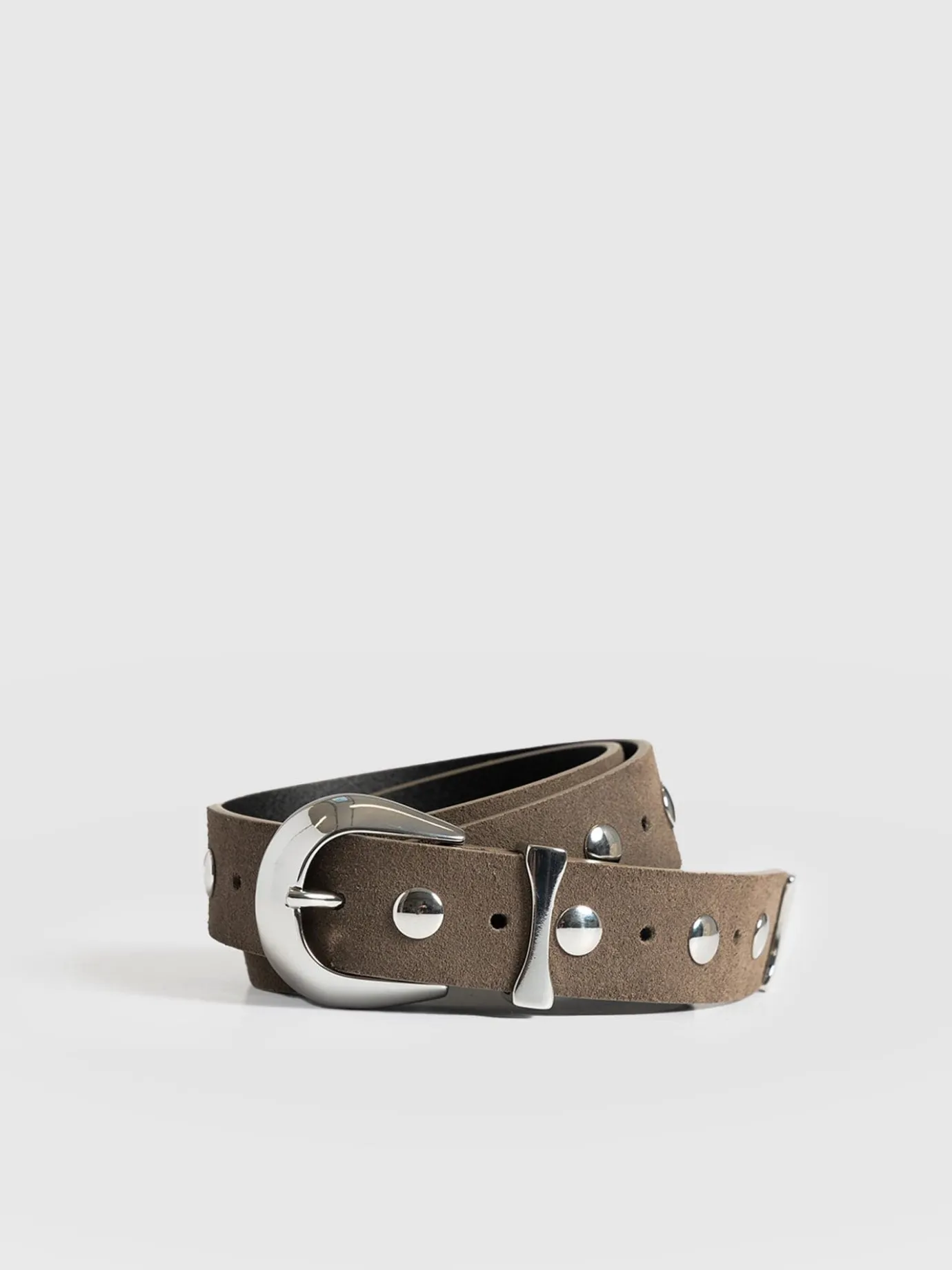 Accessories|Leather Belts|Saint and Sofia Roxie Studded Belt - Taupe