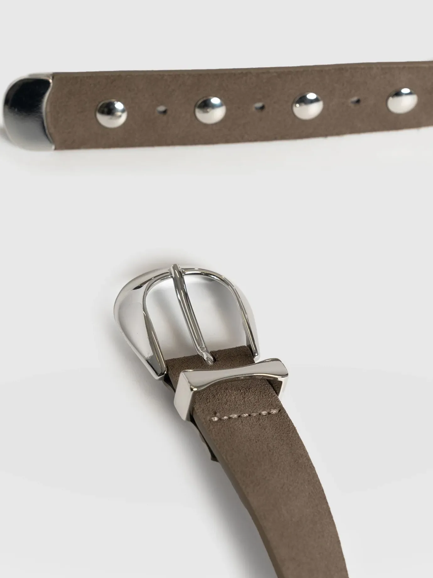 Accessories|Leather Belts|Saint and Sofia Roxie Studded Belt - Taupe