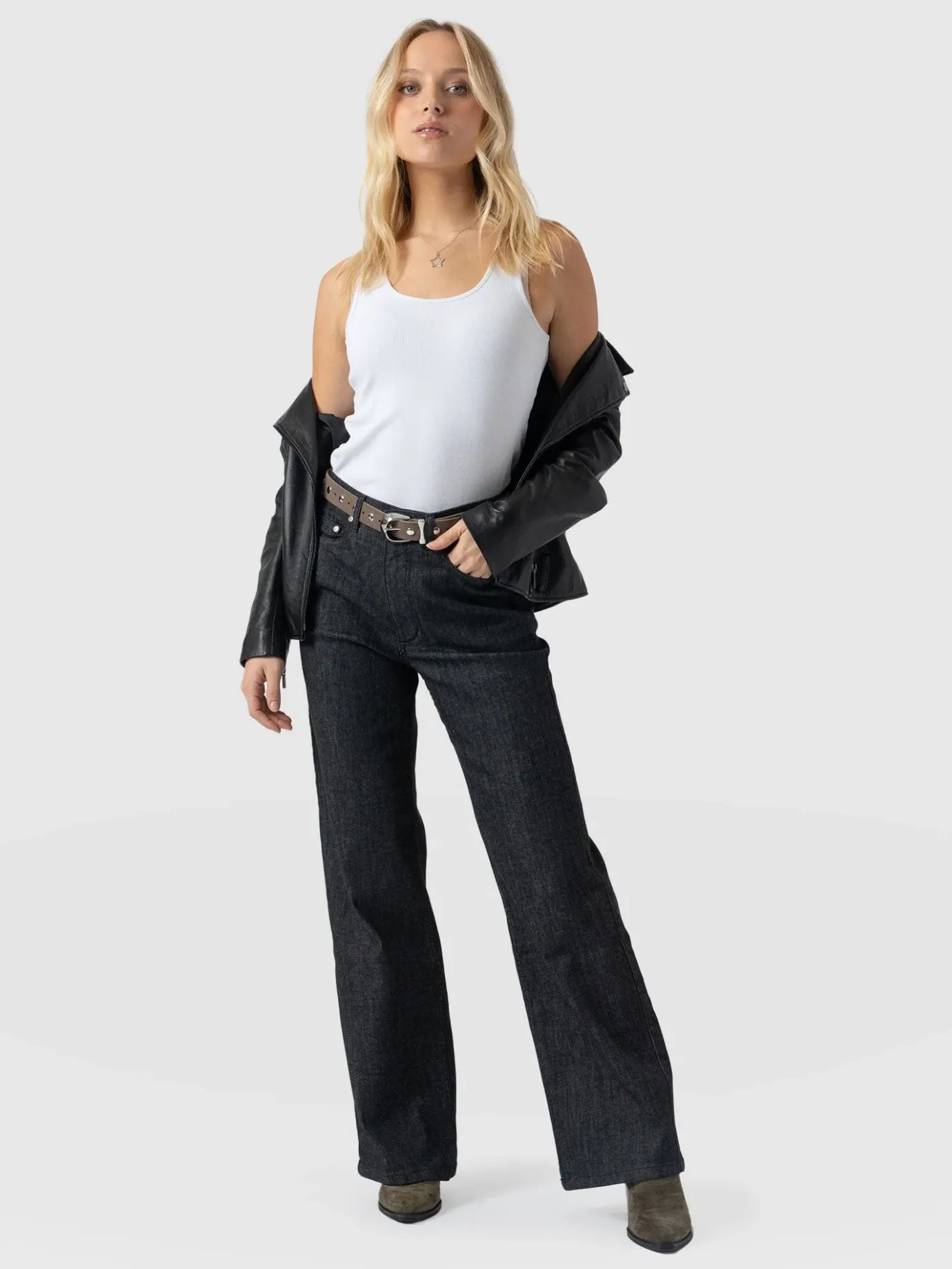 Accessories|Leather Belts|Saint and Sofia Roxie Studded Belt - Taupe