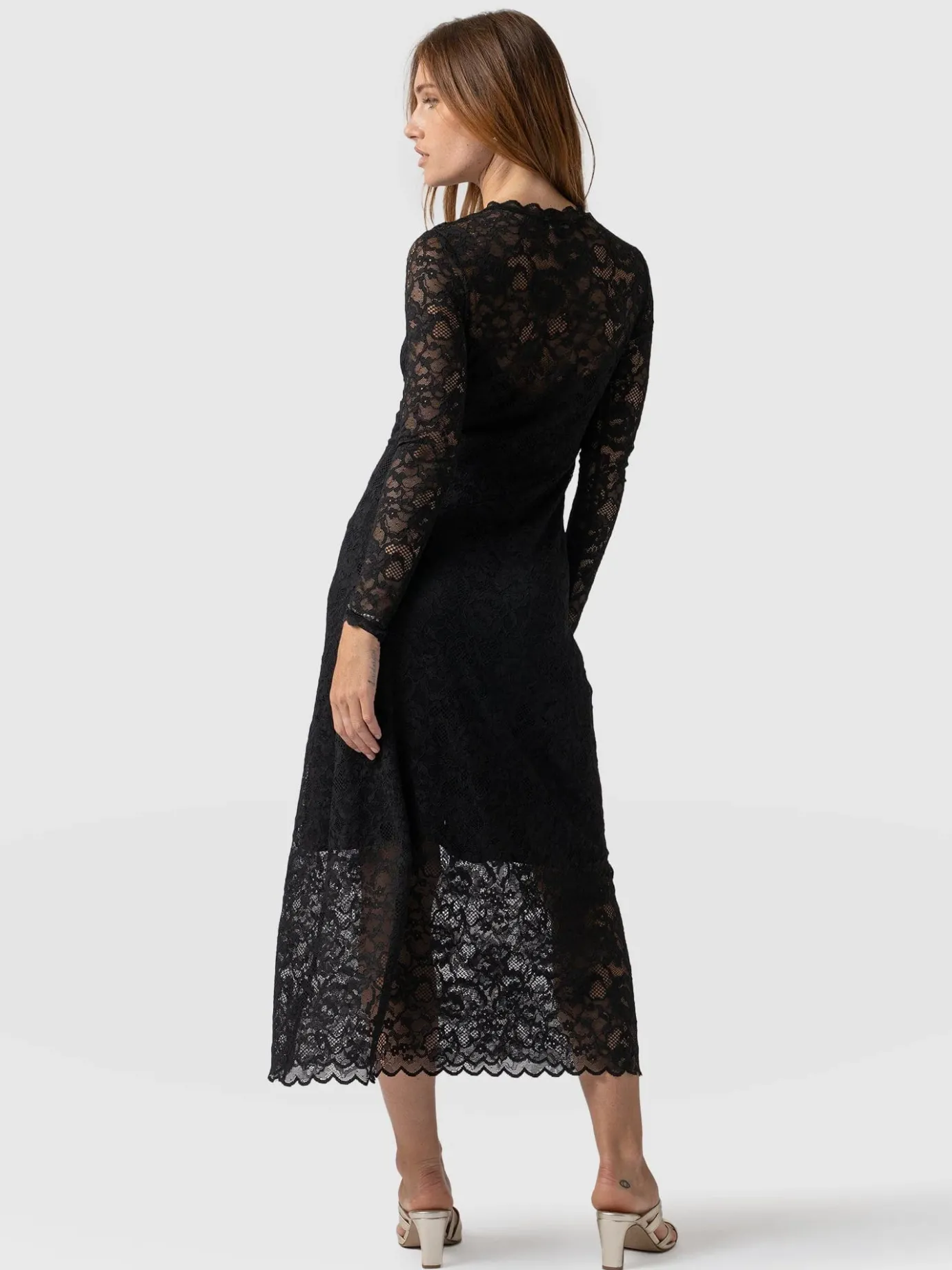 Dresses|Saint and Sofia Runway Lace Dress - Black