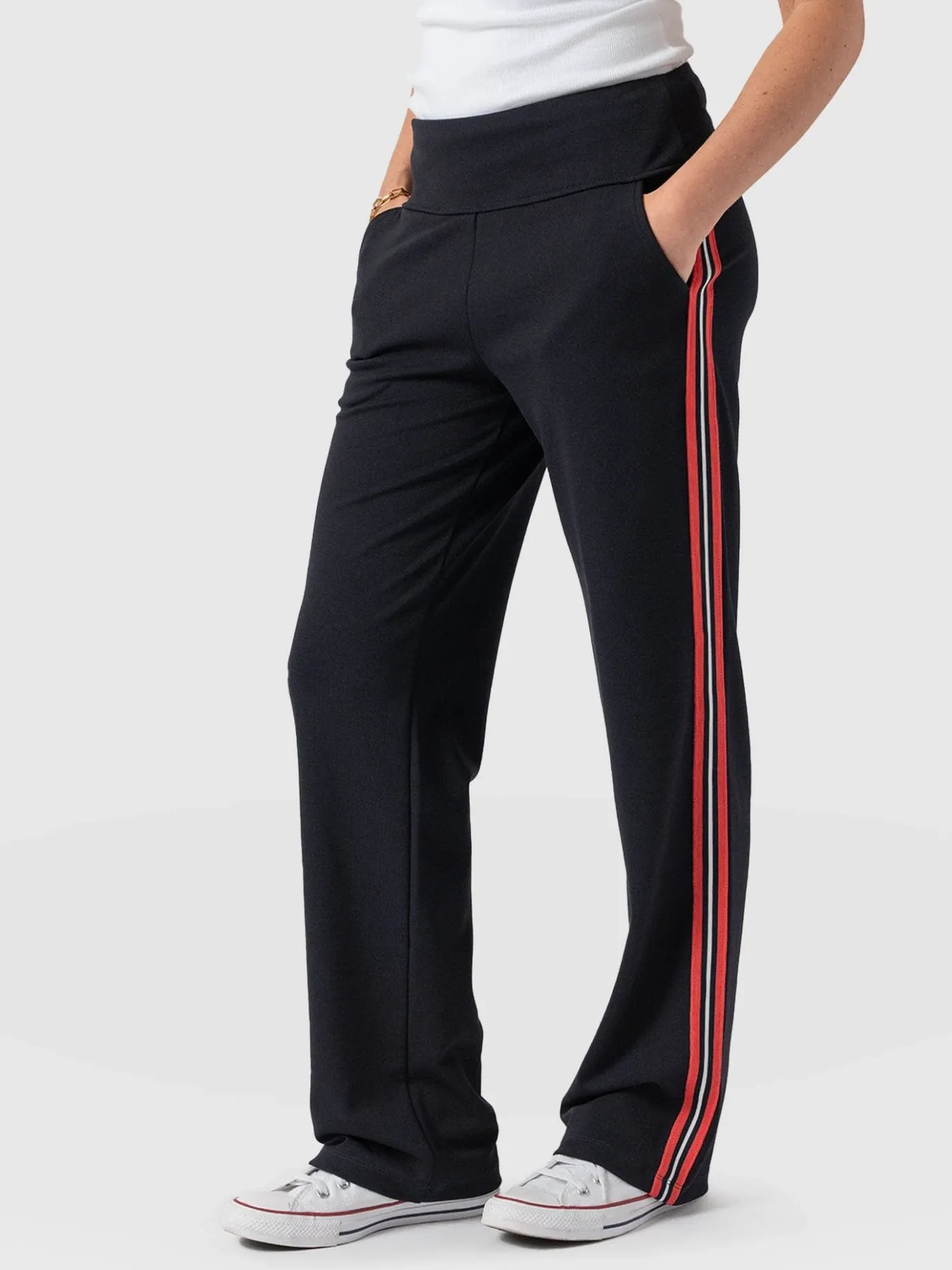 Pants|Saint and Sofia Runway Pant - Navy Red Stripe
