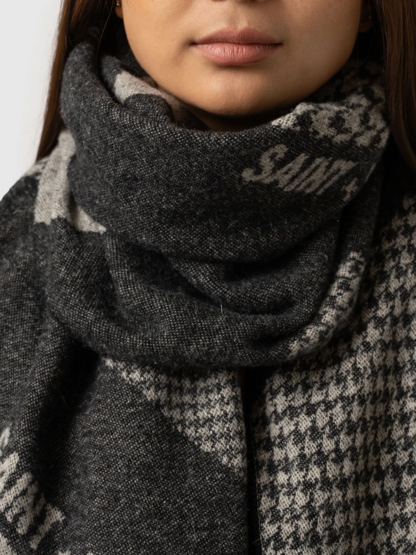 Accessories|Scarves & Hats|Saint and Sofia Saint + Sofia Scarf - Black/Grey