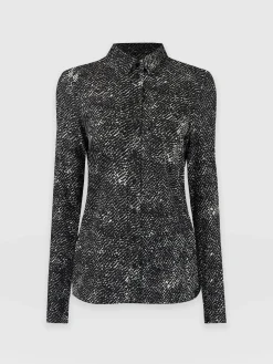 Blouses & Shirts|Saint and Sofia Sawyer Shirt - Monochrome Gothica