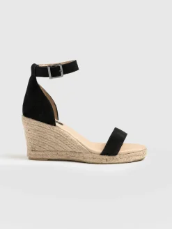 Shoes|Saint and Sofia Serena Espadrille Wedges - Black