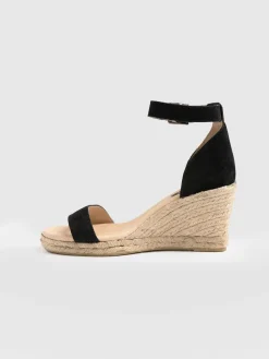 Shoes|Saint and Sofia Serena Espadrille Wedges - Black