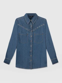 Blouses & Shirts|Denim & Jeans|Saint and Sofia Sidney Denim Shirt - Mid Blue