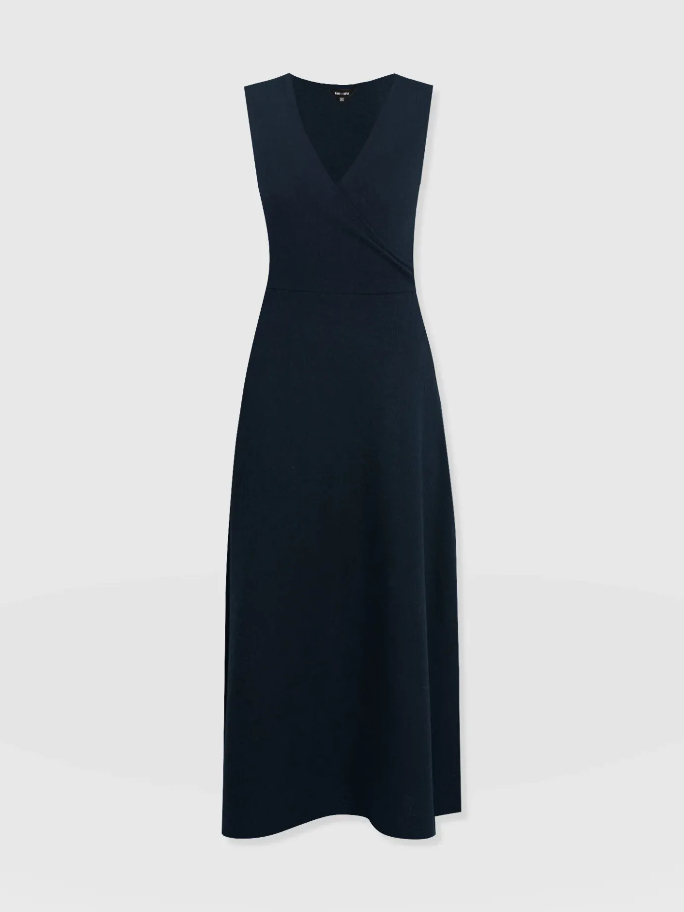 Dresses|Saint and Sofia Sleeveless Maggie Wrap Dress - Navy Textured