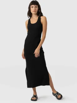 Dresses|Saint and Sofia Sleeveless Rib Dress - Black