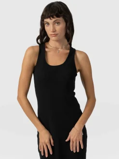 Dresses|Saint and Sofia Sleeveless Rib Dress - Black