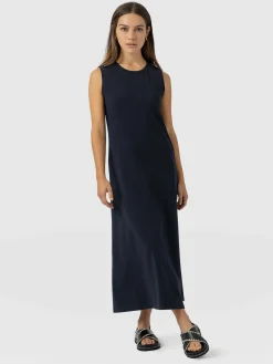Dresses|Saint and Sofia Sleeveless Runway Maxi Dress - Navy