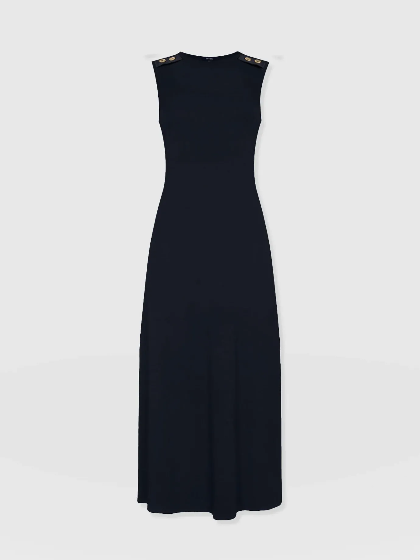Dresses|Saint and Sofia Sleeveless Runway Maxi Dress - Navy