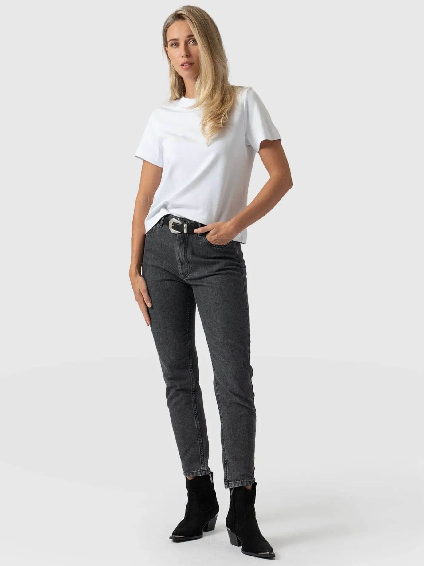 Denim & Jeans|Saint and Sofia Slim Mom Jeans - Black