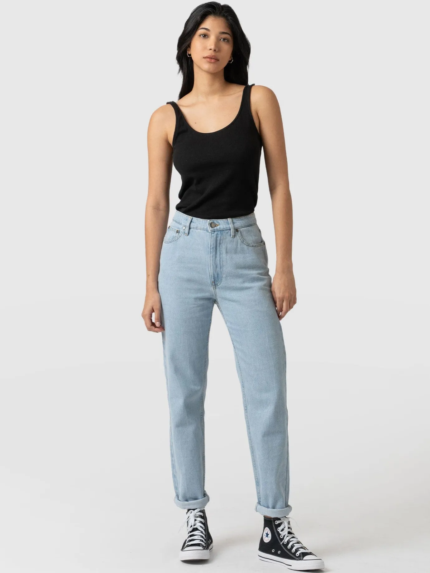 Denim & Jeans|Saint and Sofia Slim Mom Jeans - Pale Blue
