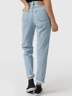 Denim & Jeans|Saint and Sofia Slim Mom Jeans - Pale Blue