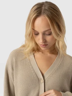 Knitwear|Saint and Sofia Soho Crop Cardigan - Beige