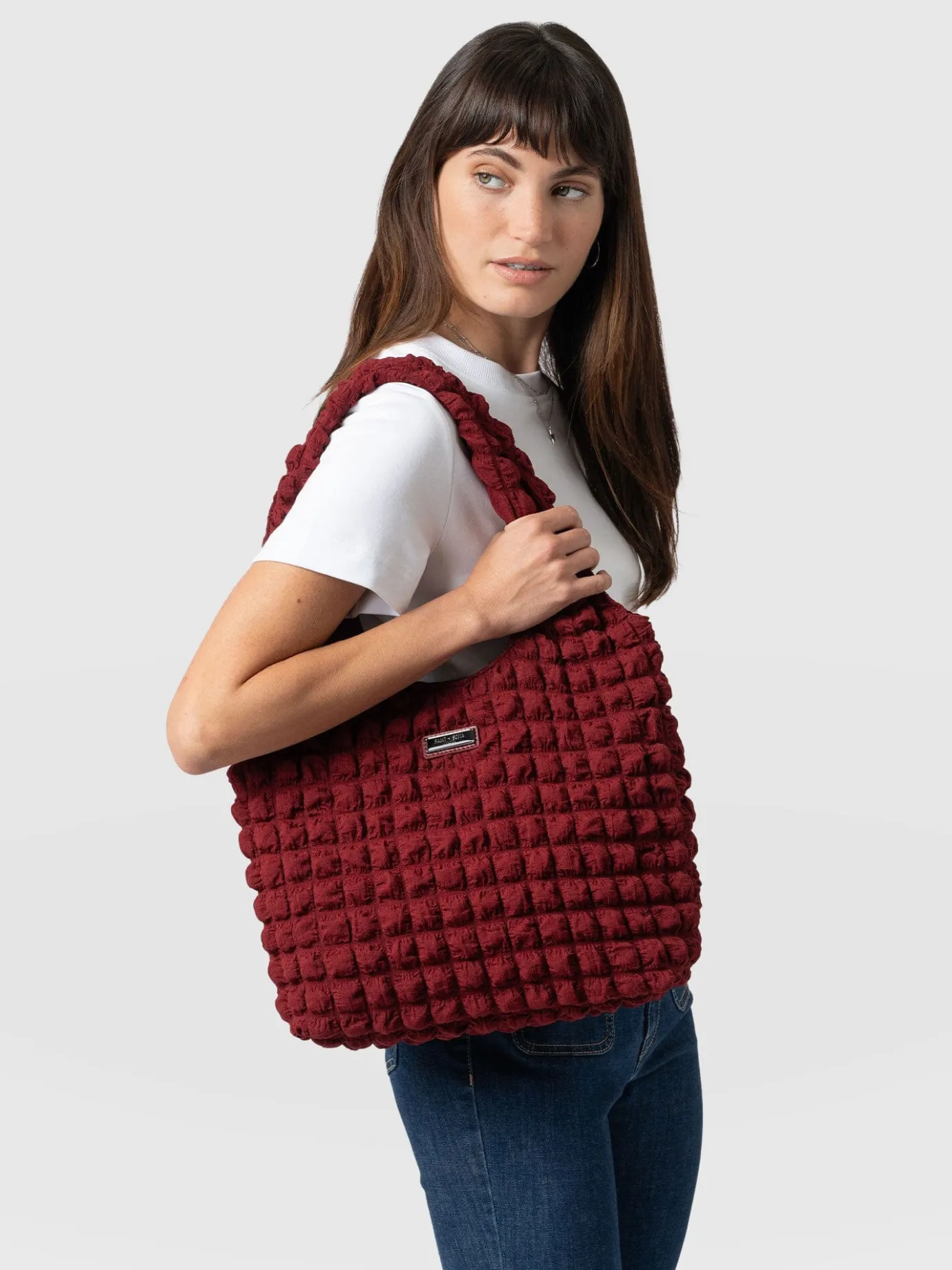 Shoulder Bags|Tote Bags|Saint and Sofia Soho Shoulder Tote Bag - Burgundy
