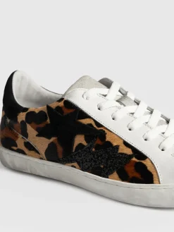 Sneakers|Shoes|Saint and Sofia Spitalfields Sneaker - Leopard/ Star