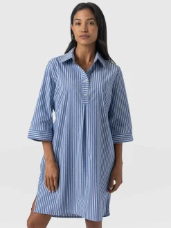 Dresses|Saint and Sofia Stevie Shirt Dress - Blue Stripe