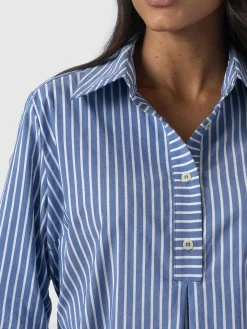 Dresses|Saint and Sofia Stevie Shirt Dress - Blue Stripe
