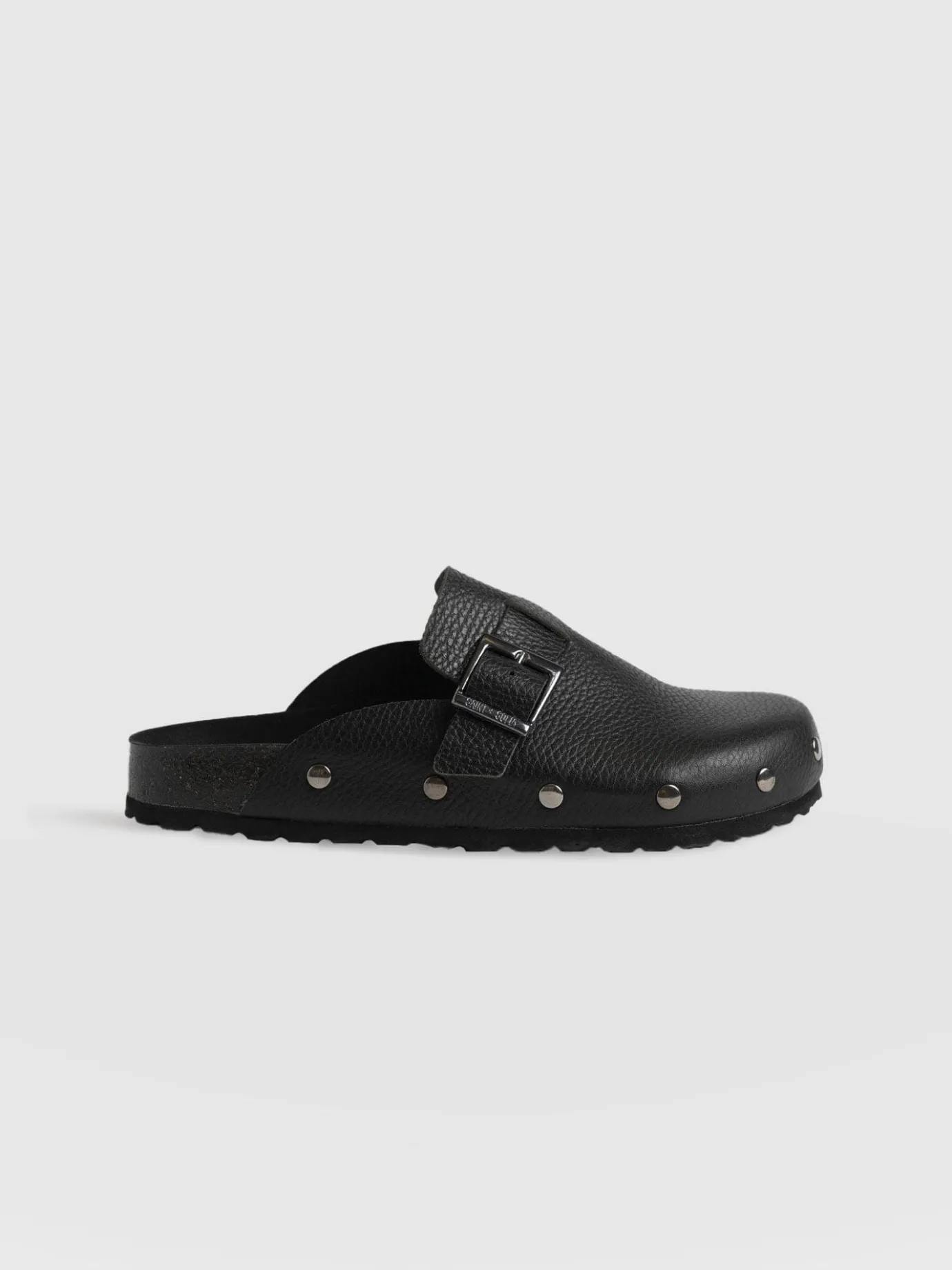Clogs & Slides|Sandals|Saint and Sofia Studded Clogs - Black