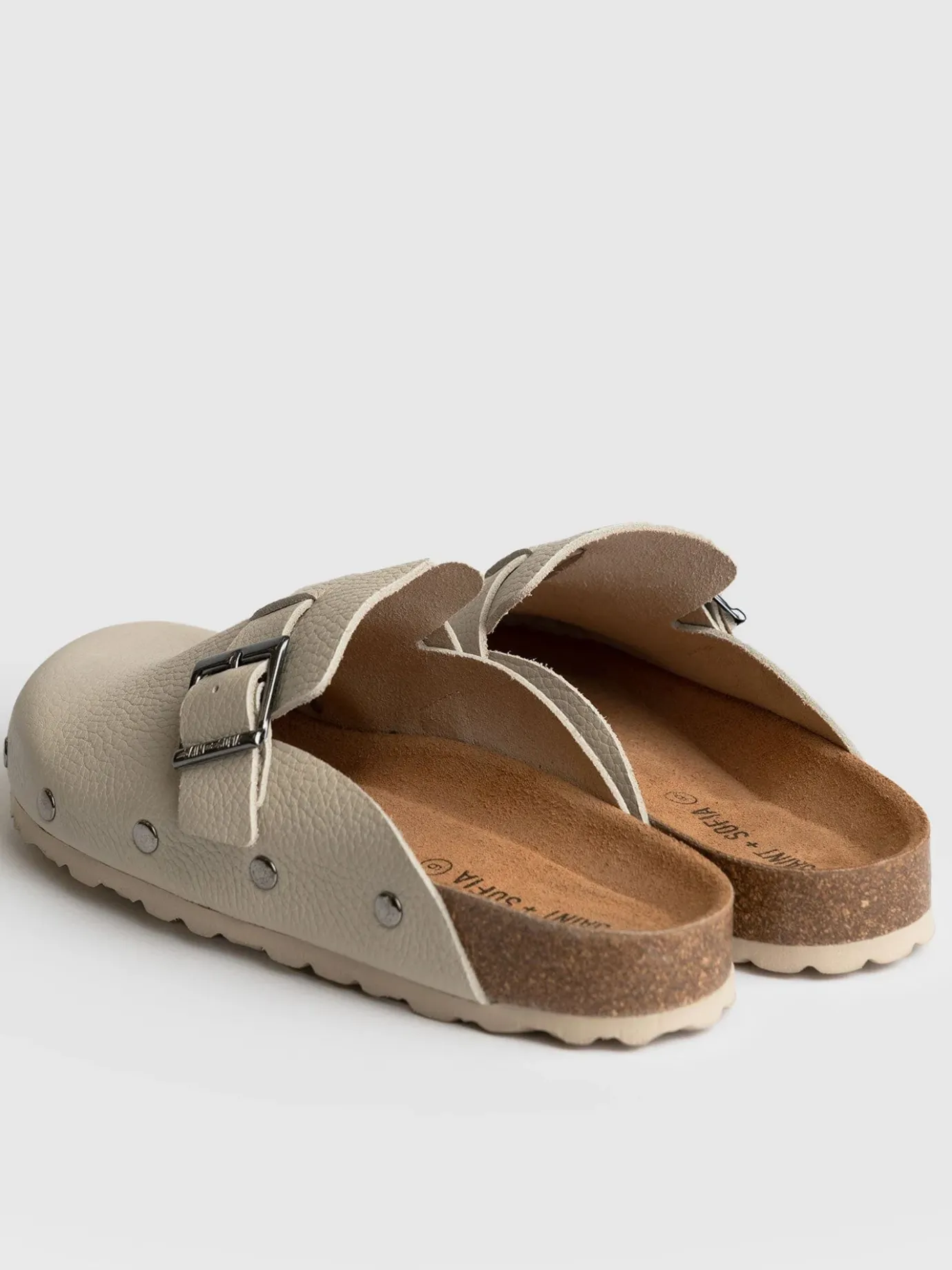 Clogs & Slides|Shoes|Saint and Sofia Studded Clogs - Cream