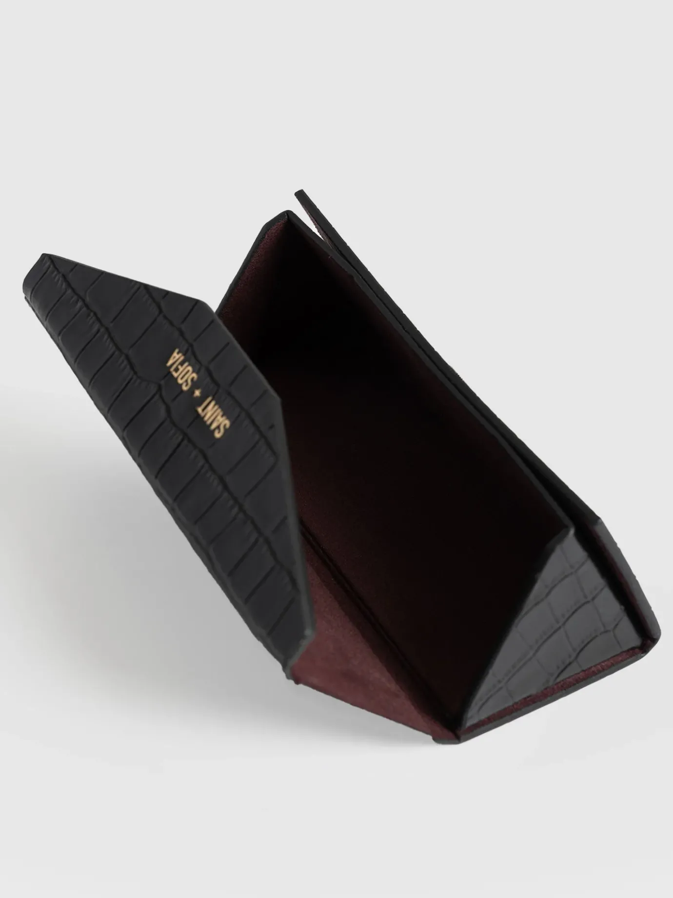 Accessories|Leather|Saint and Sofia Sunglasses Case - Black Croc