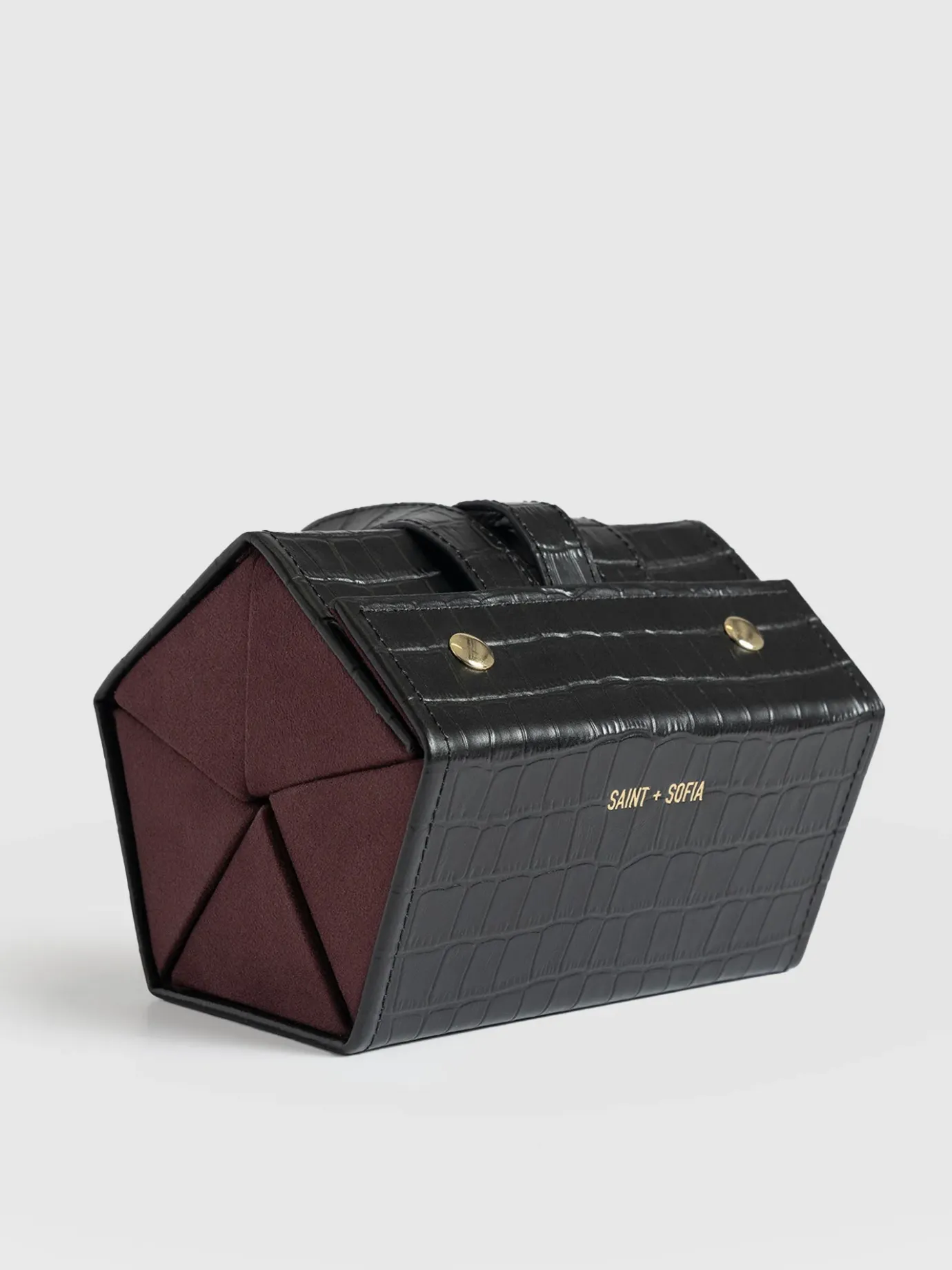 Accessories|Leather|Saint and Sofia Sunglasses Multi Case - Black Croc