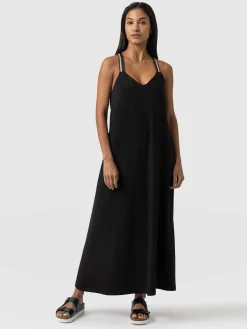 Dresses|Saint and Sofia Sunset Dress Black - Red Lurex