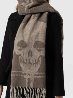 Scarves & Hats|Saint and Sofia Sutton Skull Scarf - Beige