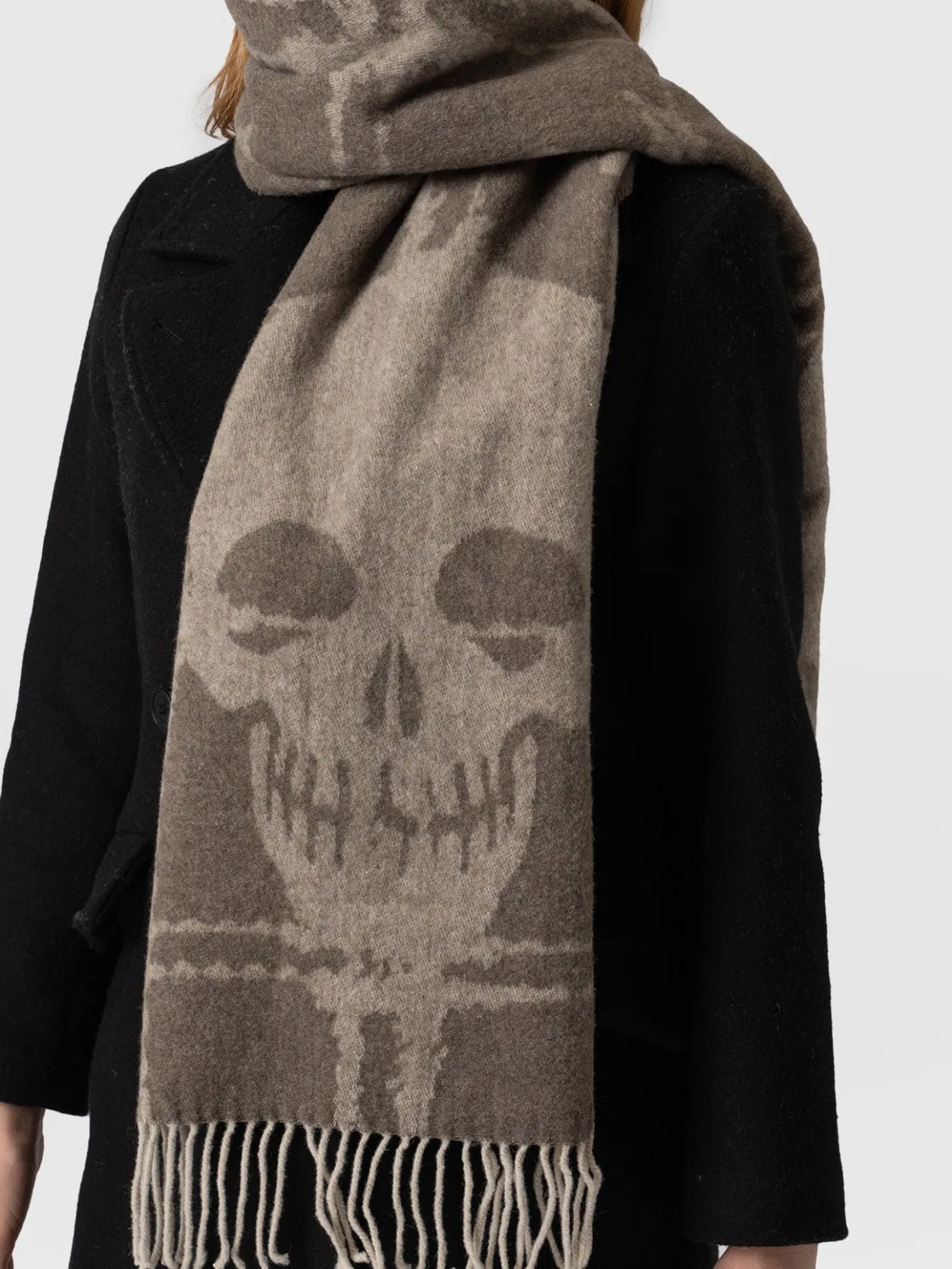 Scarves & Hats|Saint and Sofia Sutton Skull Scarf - Beige